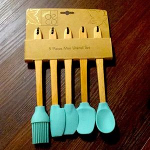 Harvest Deco 5 Piece Mini Wood & Silicone Set